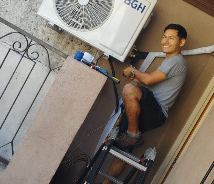 Instalación de aire acondicionado en pared antigua, CABA: detalle 3